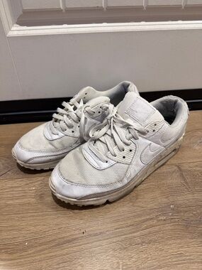 Nike White and Light Gray Low-Top Sneakers